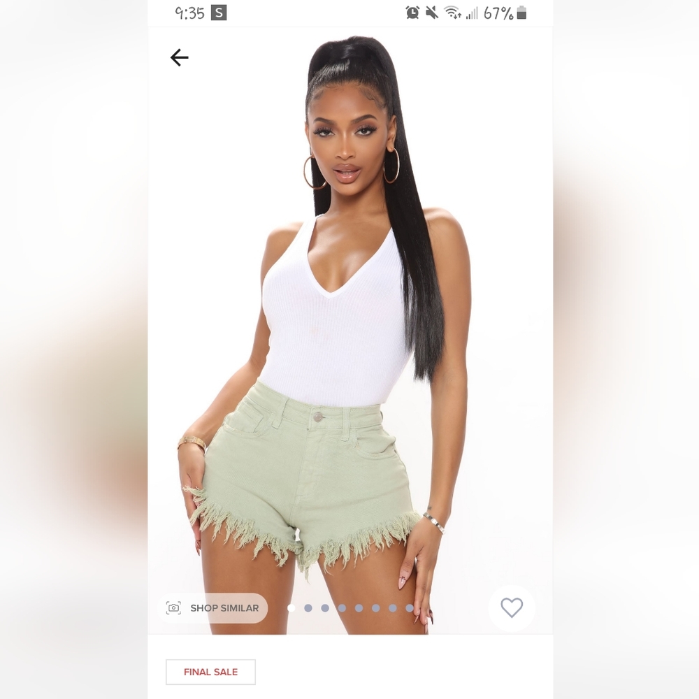 Fashion Nova Sage fringe shorts